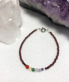 Garnet bracelet with chakra