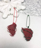 Red jasper rough Christmas Ornaments
