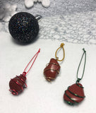 Red jasper tumble Christmas Ornaments