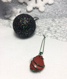 Red jasper tumble Christmas Ornament