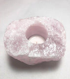 Rose quartz candleholder