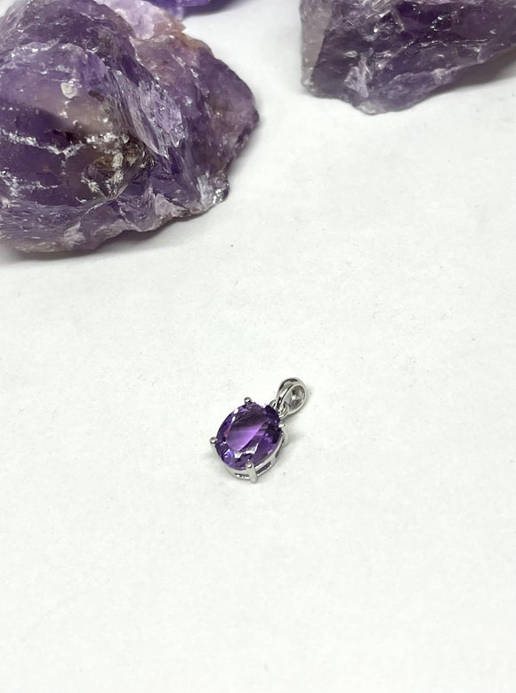 Amethyst oval pendant 