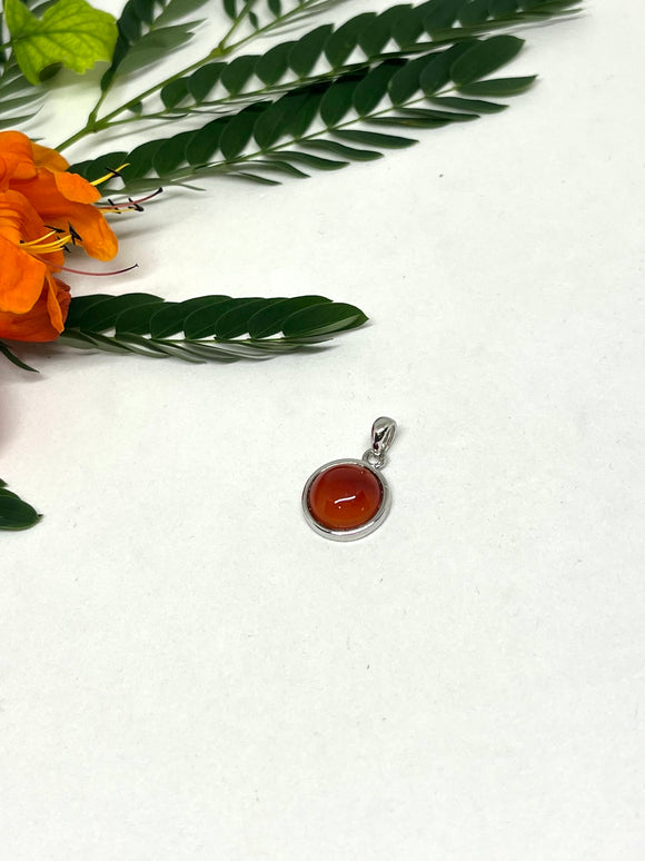 carnelian round pendant