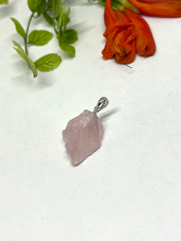 Rose Quartz rough pendant 