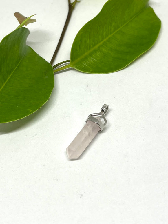 Rose Quartz double point pendant 