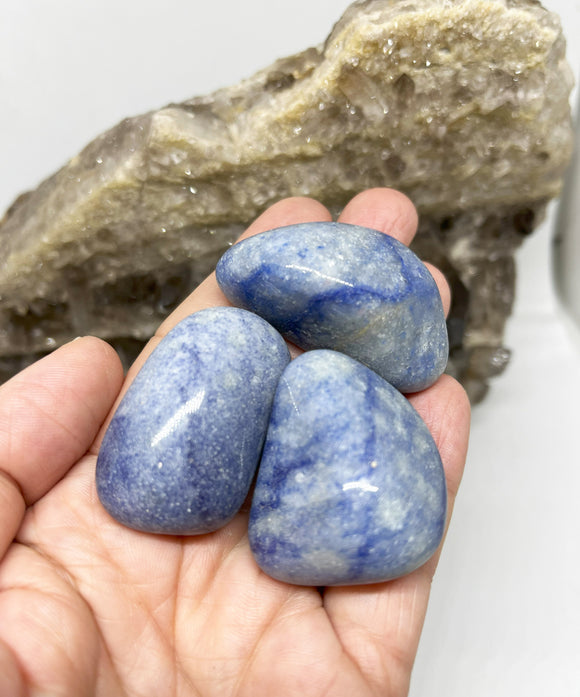Blue Quartz tumble stone