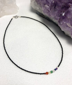 Black Agate necklace with Chakra