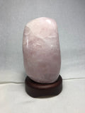 Rose quartz lamp polished