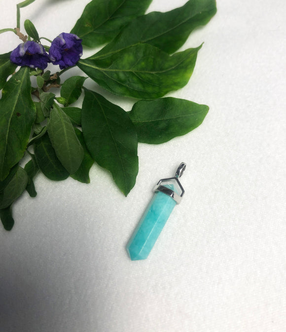 Amazonite double point pendant