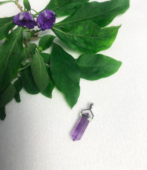 Amethyst double point small pendant