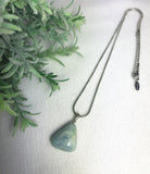 Aquamarine tumble stone pendant with Silver925