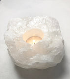 Clear quartz candleholder