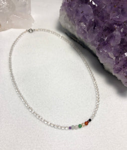 Clear quartz necklace with chakra