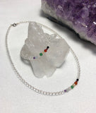 clear quartz set with chakra