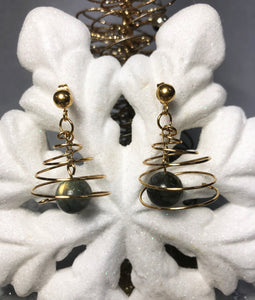 Labradorite Christmas Earrings