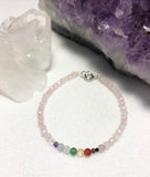 Rose quartz bracelet with chakra