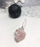 Rose Quartz rough Christmas Ornament