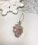 Rose Quartz rough Christmas Ornament